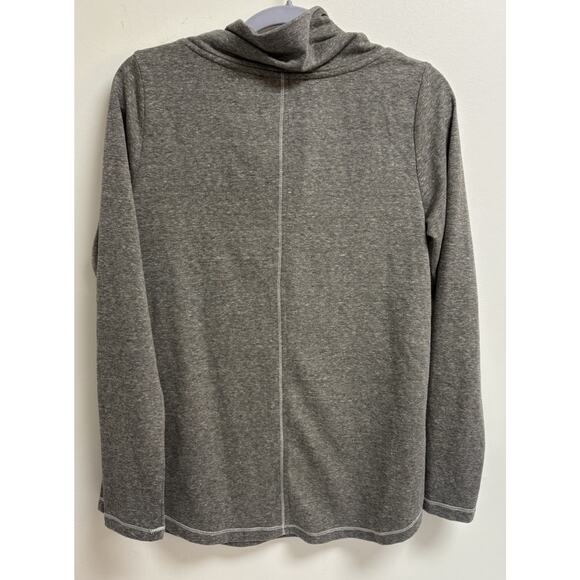 Hailey & Co Charcoal Gray Triblend Cowl Neck Button Pullover Top Women’s Small - Picture 2 of 5